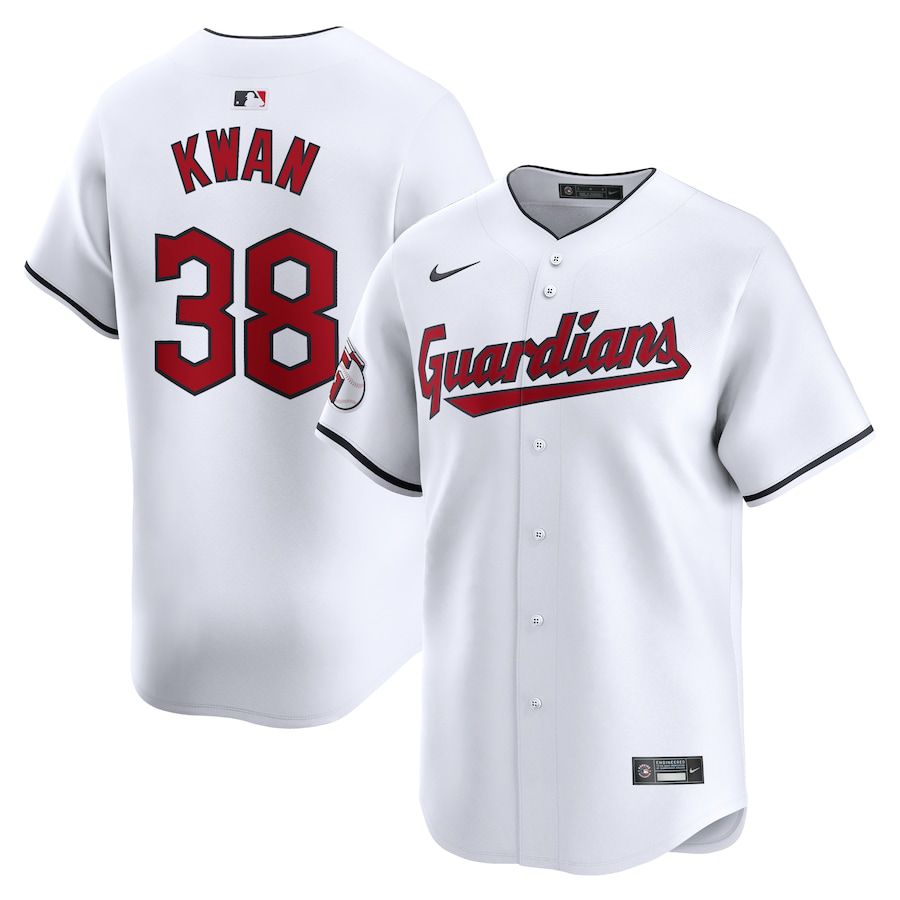 Men Cleveland Guardians #38 Steven Kwan Nike White Home Limited Player MLB Jersey